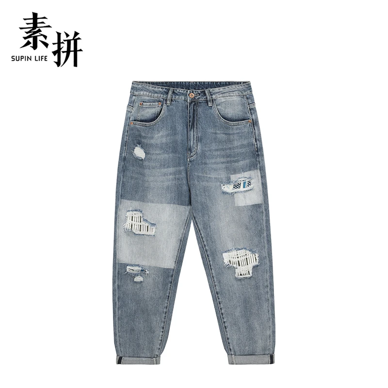 素拼牛仔裤SPBZK323005AM