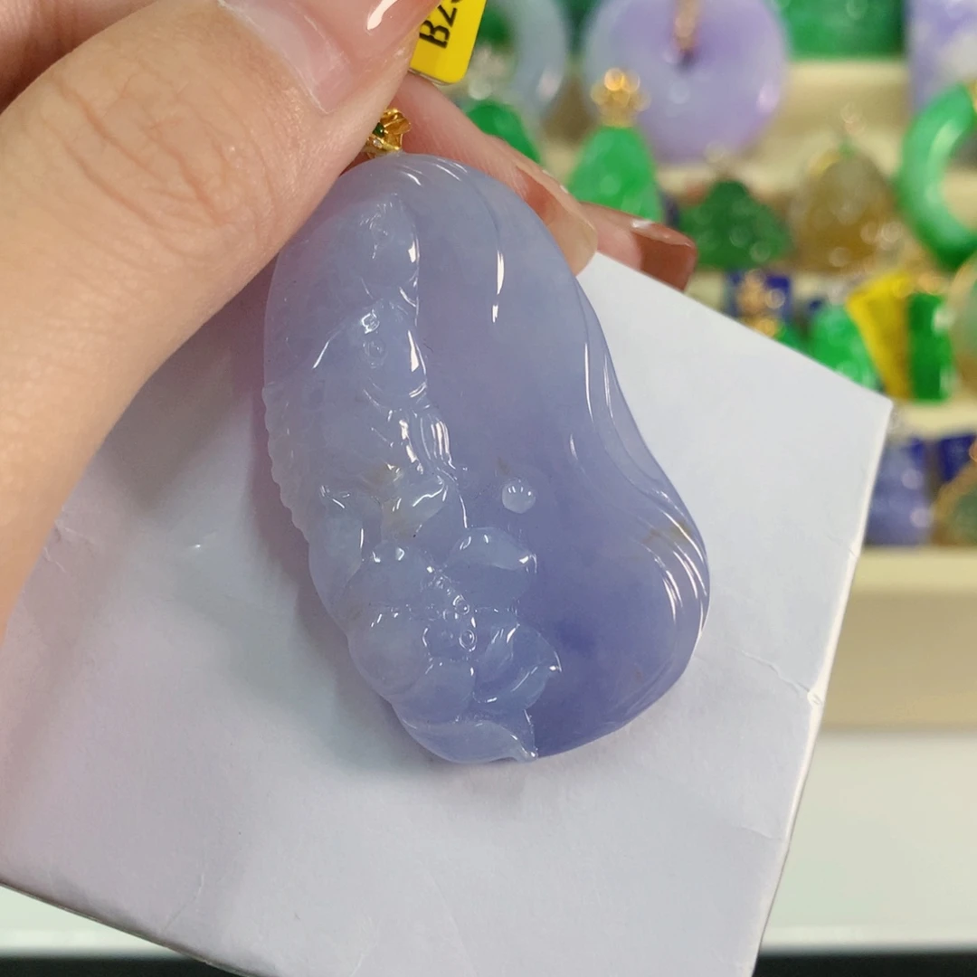 吊坠(不含链)18K金镶嵌翡翠