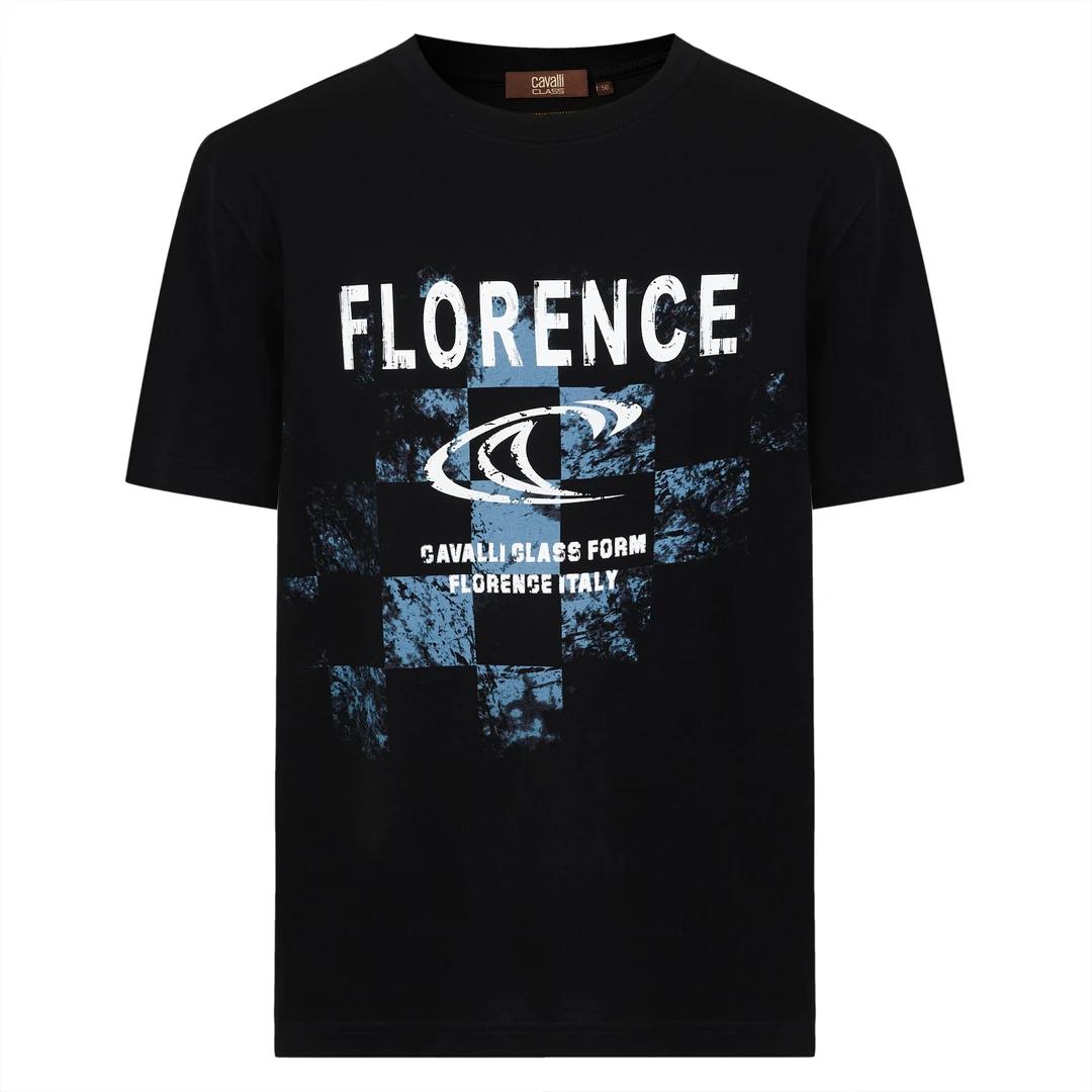 Cavalli ClassCavalliClass25夏男士短袖涂鸦潮牌印花撞色rwc199