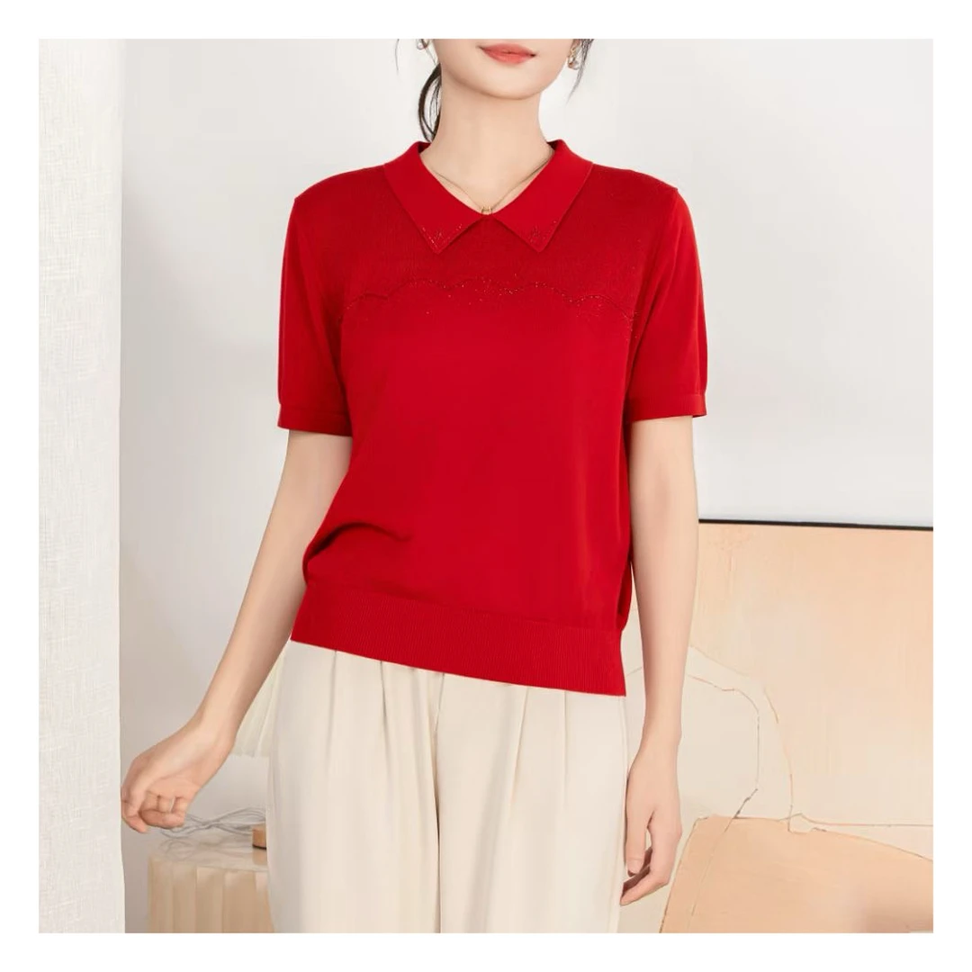 蒂薇娅夏装新款时尚天丝上衣8823