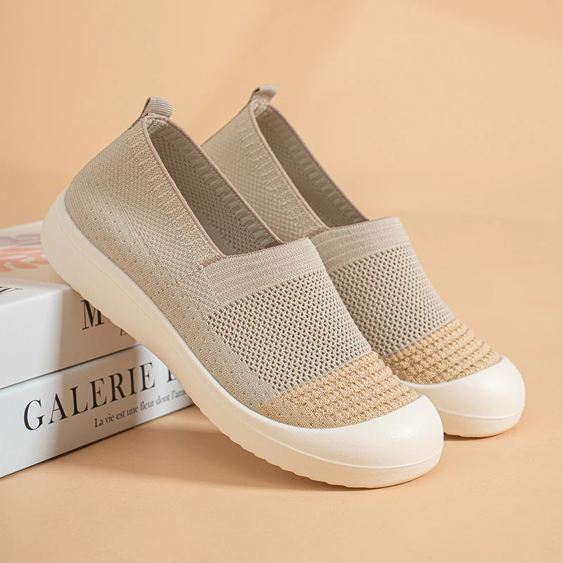 女鞋休闲妈妈鞋时尚不累脚一脚蹬软底舒适新款夏季轻便百搭透气