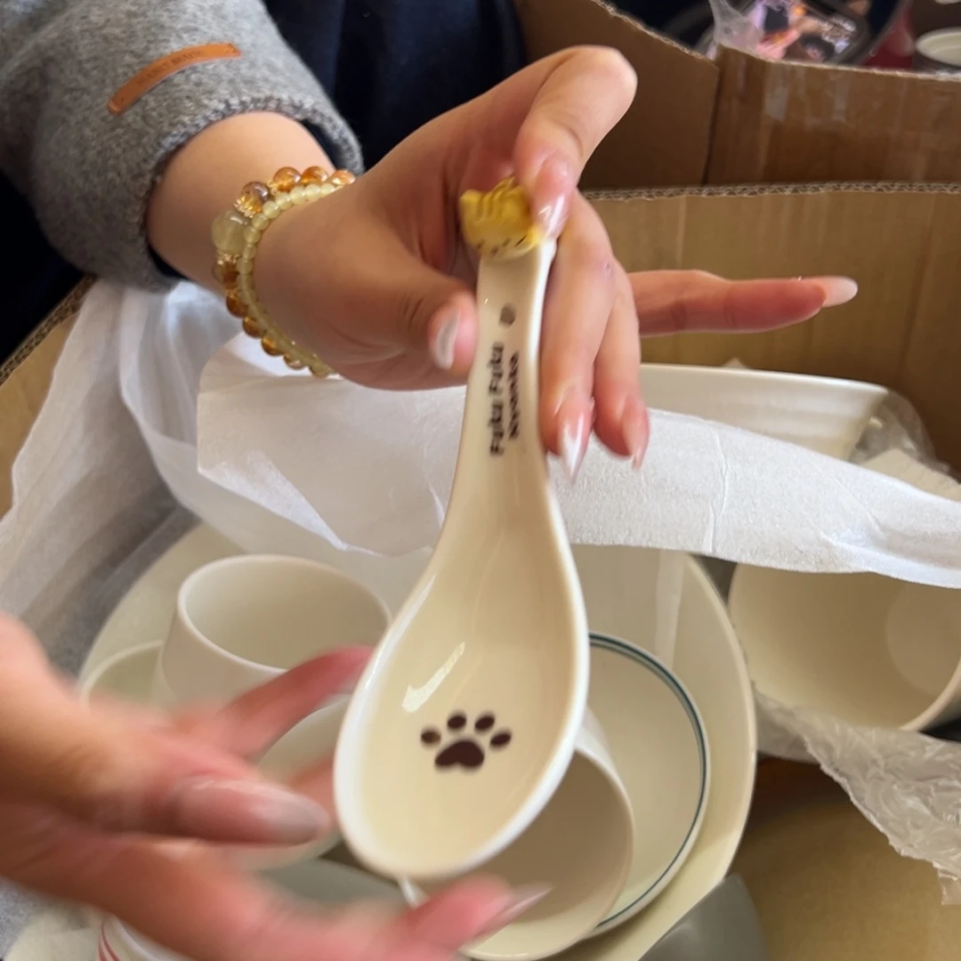 新骨瓷017瑕疵慎拍小猫勺