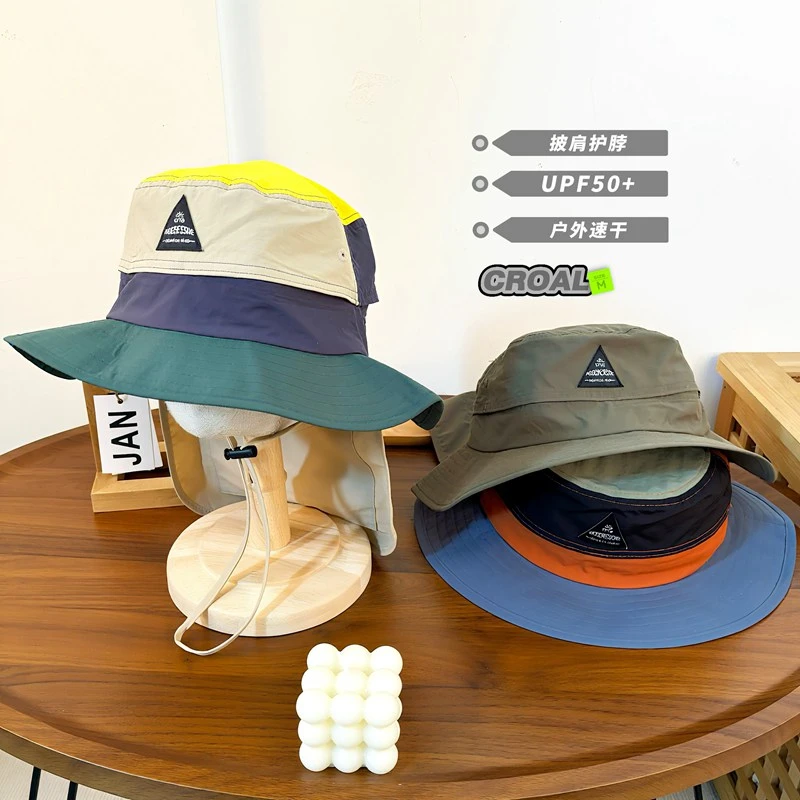 亲子儿童渔夫帽男女童盆帽春夏季户外爬山防晒遮阳帽子露营登山帽