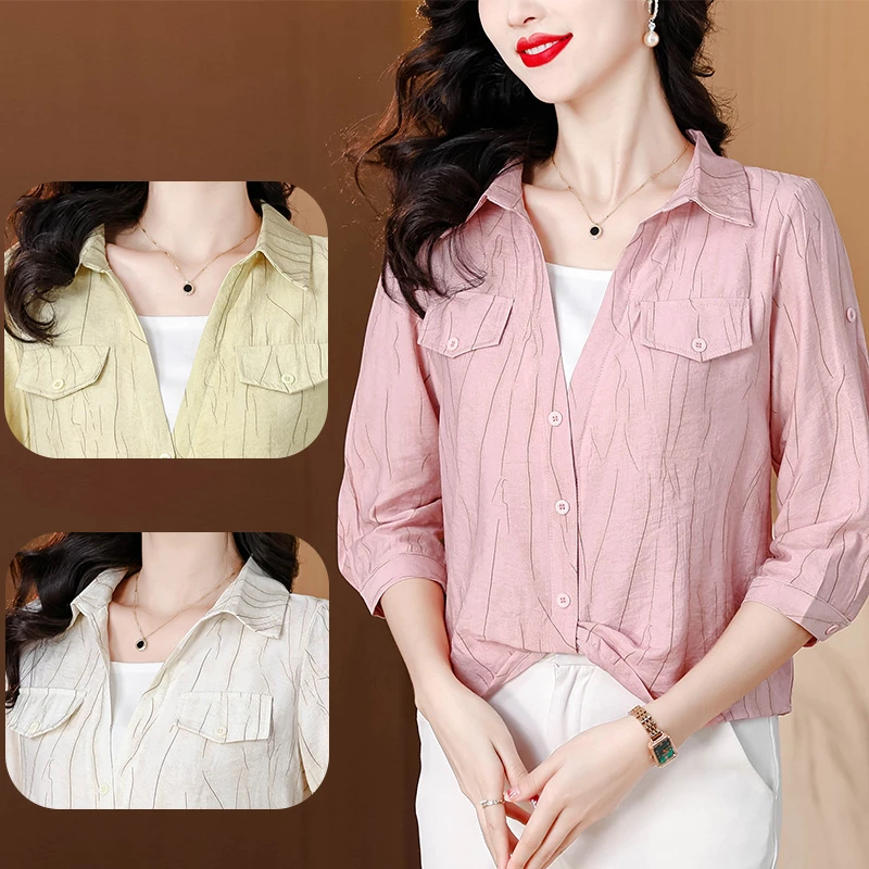 假两件polo领九分袖衬衫女2025春季新款设计感不规则小众防晒小衫