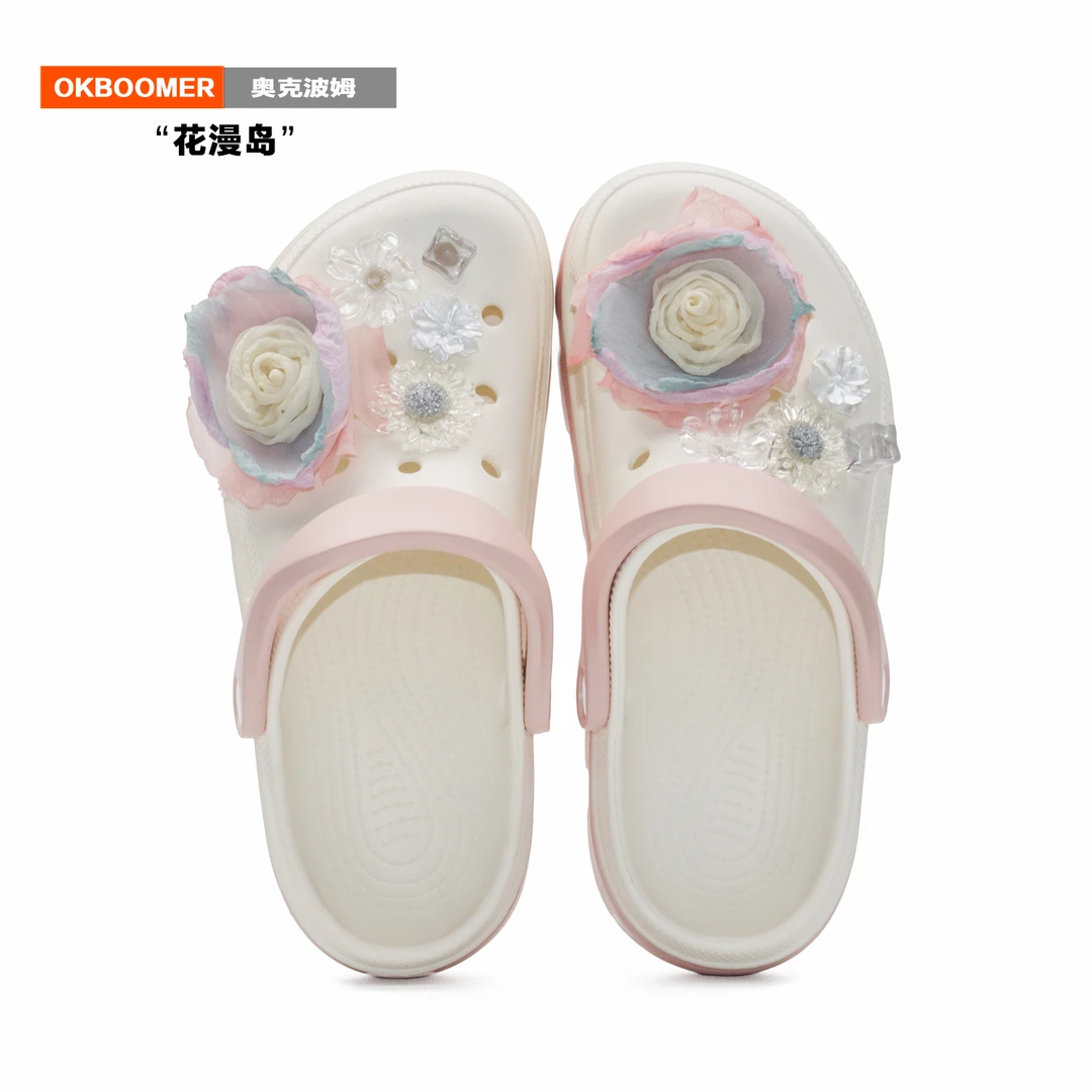 OKBOOMER花漫岛卡通凉鞋2025新款时尚夏季超仙绝美公主风洞洞鞋女