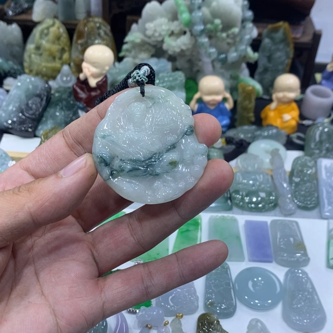 翡翠未镶嵌吊坠(不含链)虚空藏菩萨