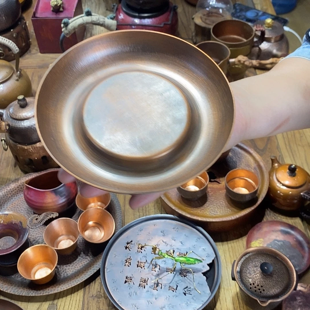 任和堂纯紫铜壶承3666