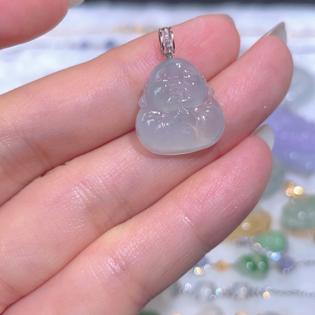 颈饰18K金镶嵌翡翠翡翠