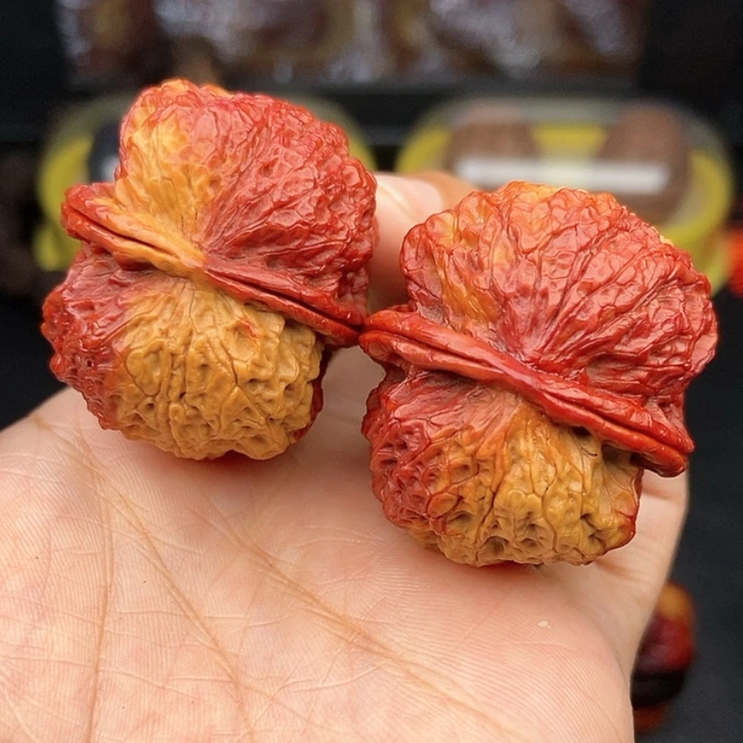 【闪购商品】文玩核桃手串38尺七彩饕餮金蟾