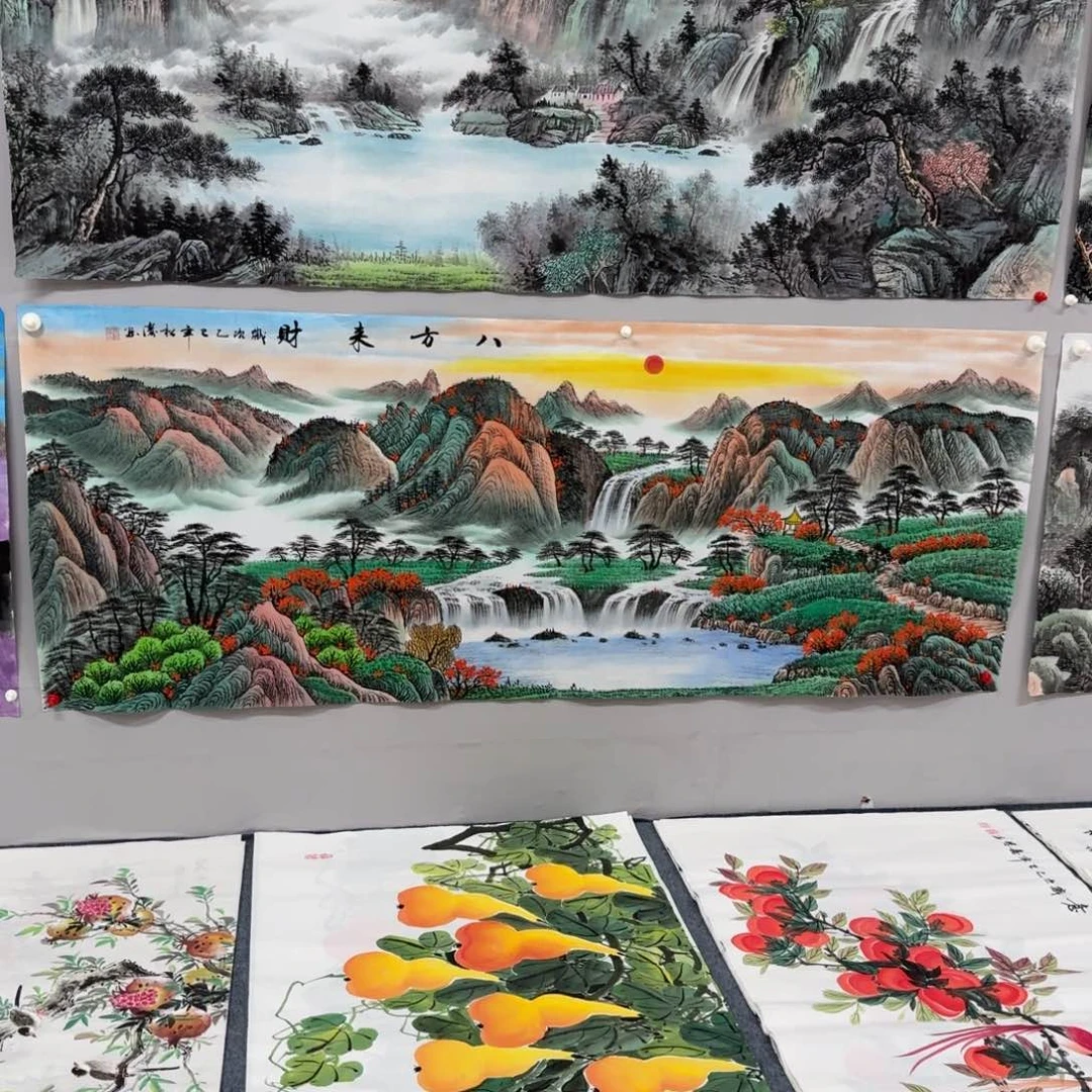川***何国画尺寸70X180纯手绘作品
