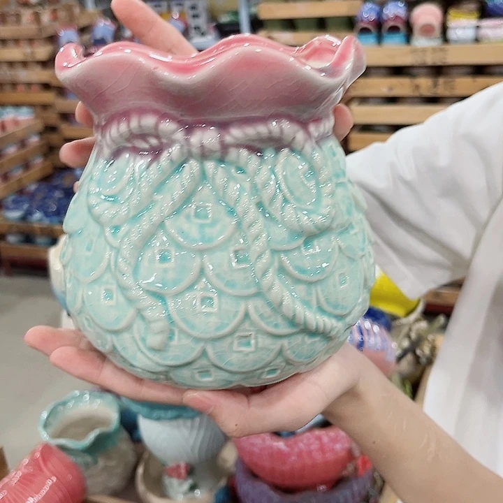 有孔.凑单10元陶瓷花盆发货！