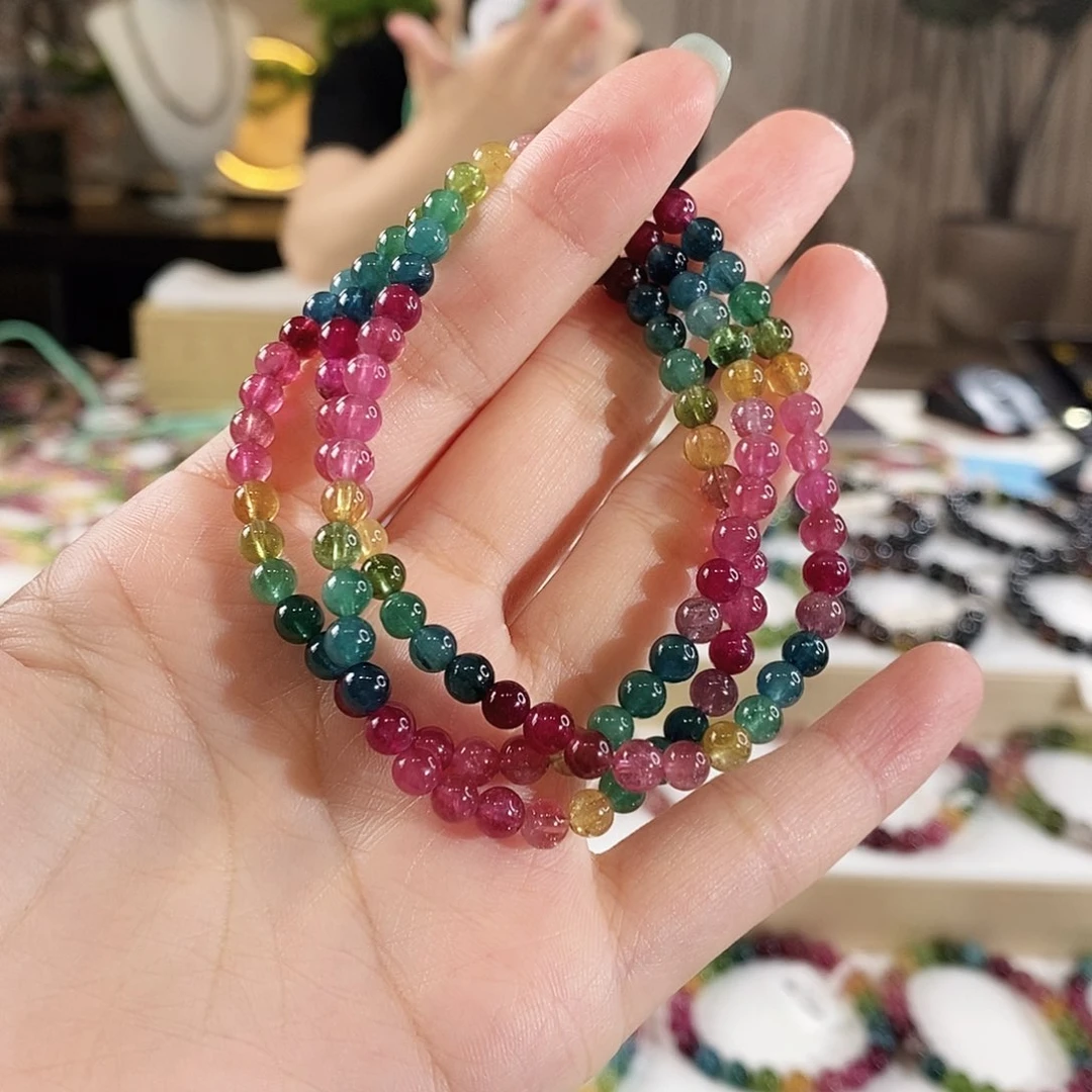 手串未镶嵌碧玺YSG61025三圈颜色微差