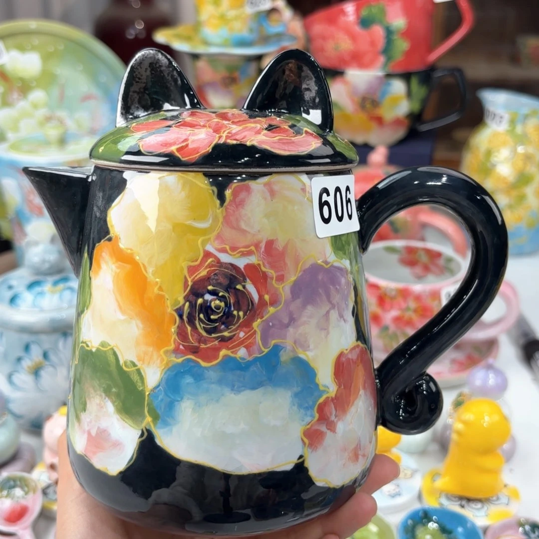 景德镇手绘高温釉下彩陶瓷茶具