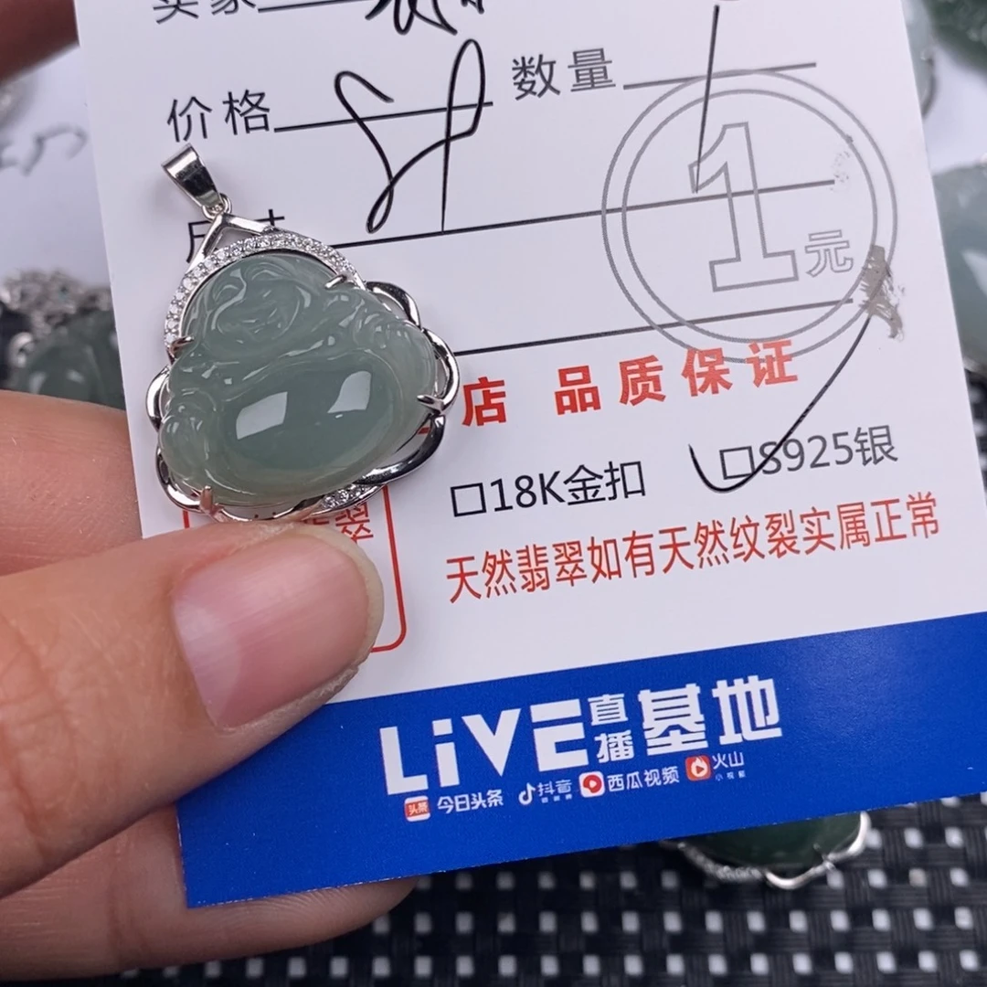 珊***1翡翠银S925镶嵌颈饰