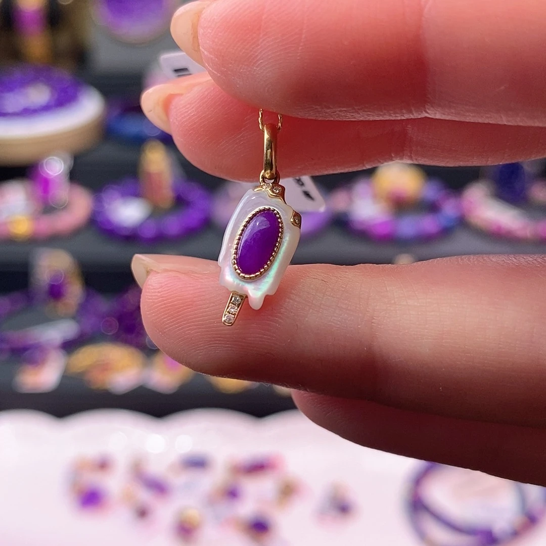 苏纪石（舒俱来）18K金镶嵌吊坠(不含链)