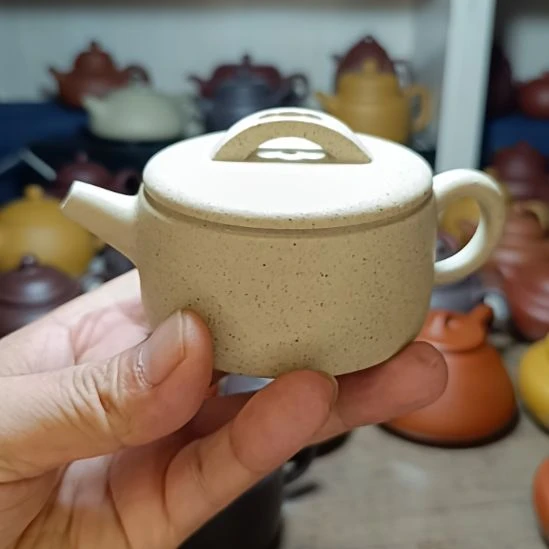 紫砂茶盘原矿白玉段汉瓦内推160cc半手工
