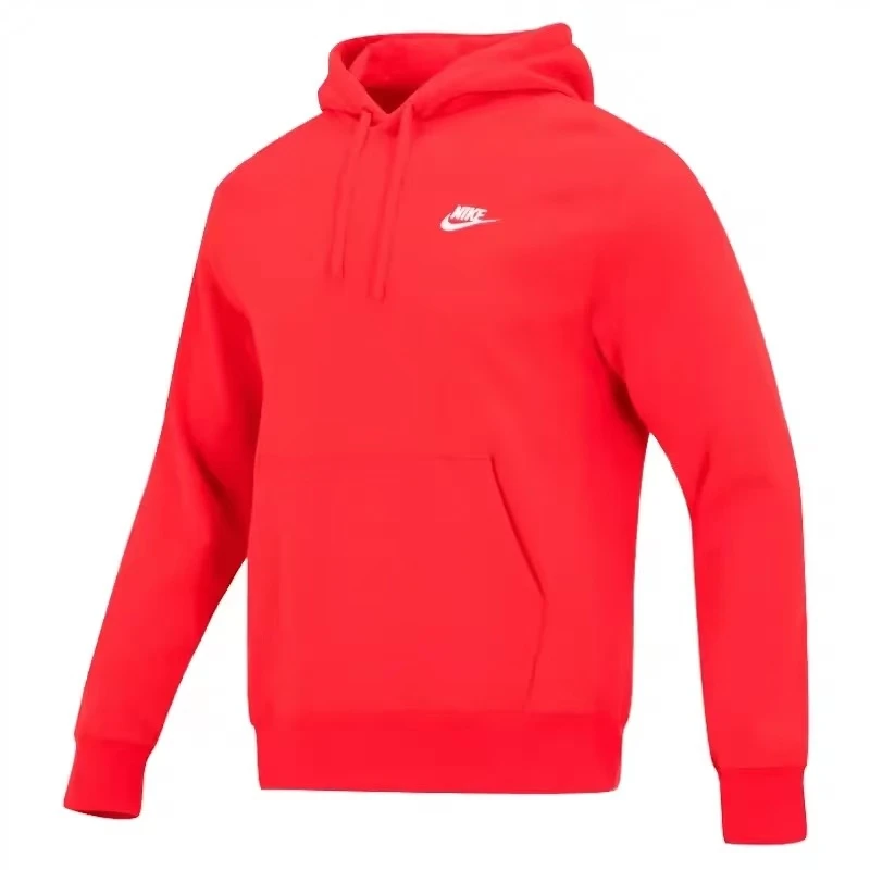 耐克大红色男子LOGO印花图案连帽抽绳卫衣 BV2655657 #HB