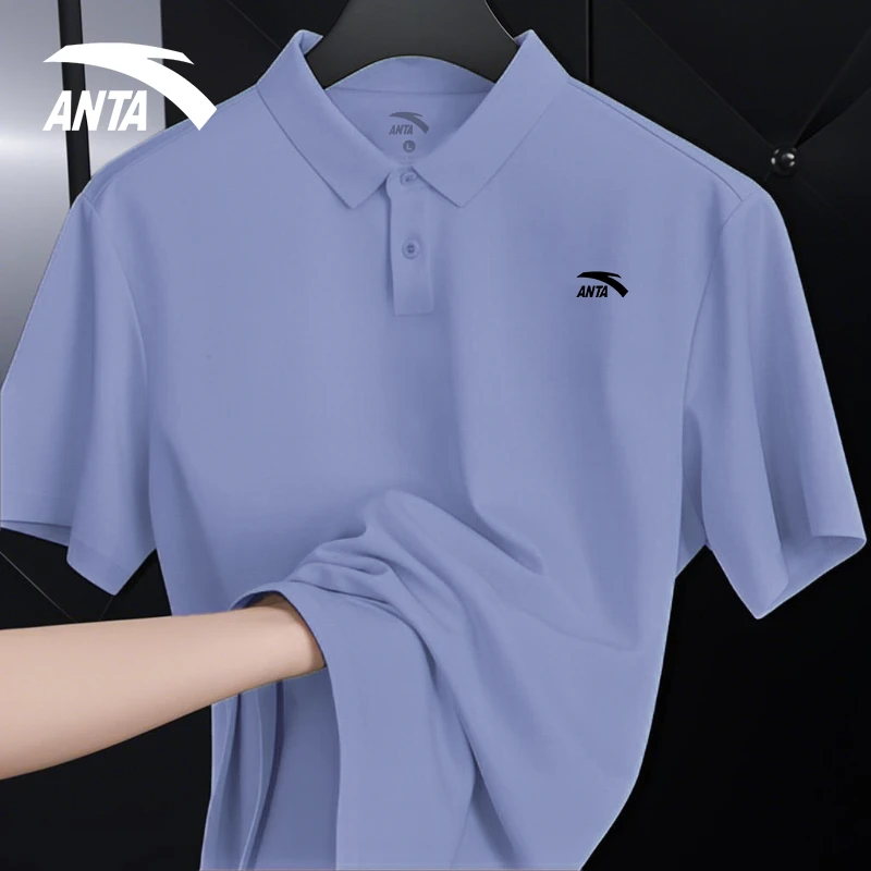 安踏男士冬季透气短袖运动POLO衫舒适弹力上衣时尚潮流宽松休闲男