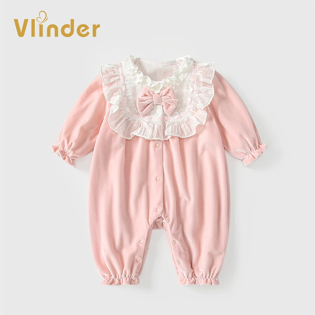 新生婴儿衣服秋装婴幼儿连体衣a类丝绒女宝宝长袖哈衣小月龄爬服