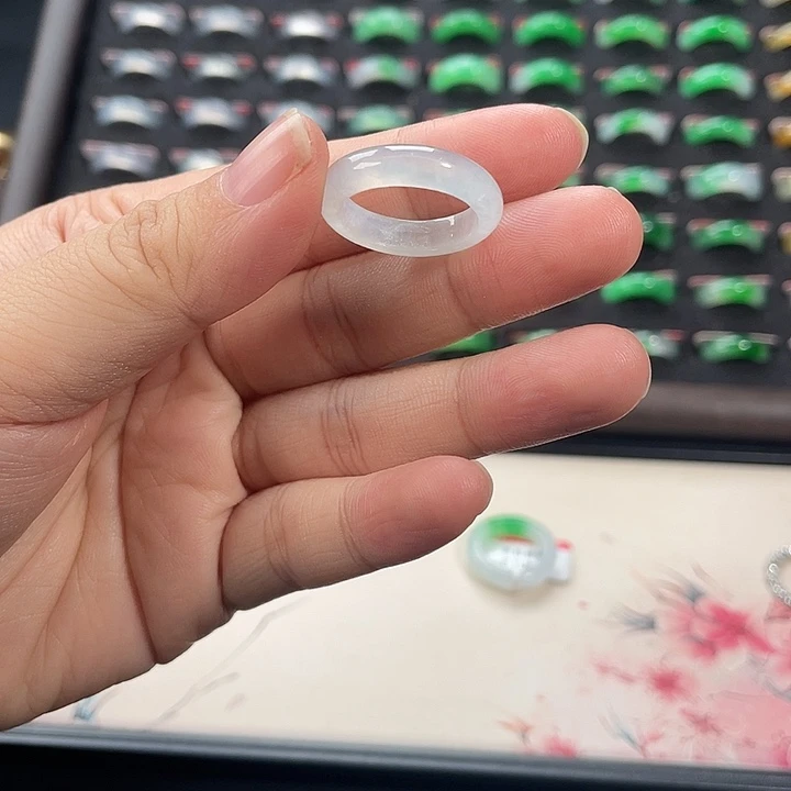 翡翠未镶嵌戒指福利缅甸天然翡翠A货-15圈