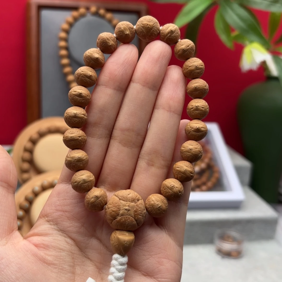 凤眼菩提手串白*子11+实心籽手串