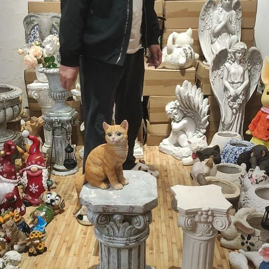 合成树脂橘猫摆件