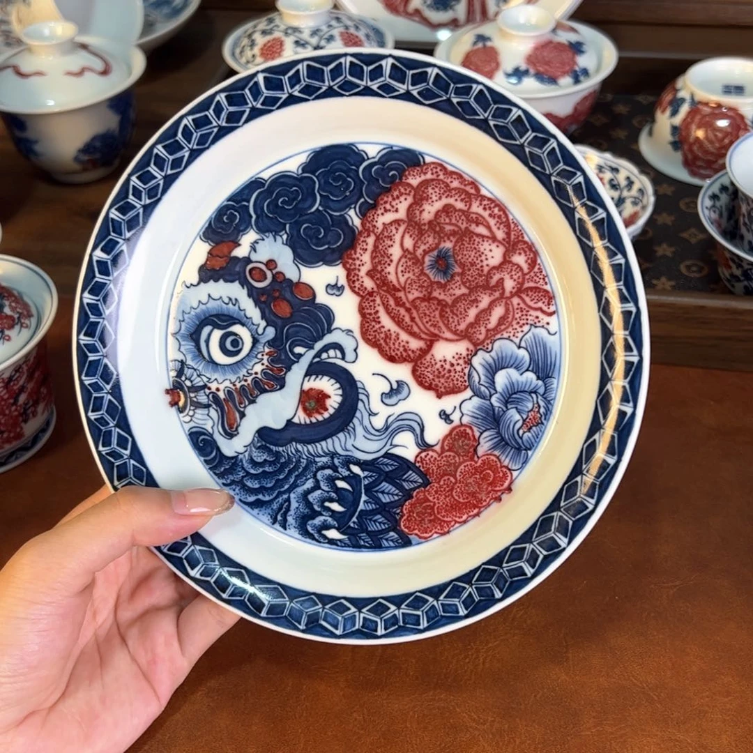 摆件景德镇瓷器手工手绘茶器百宝箱