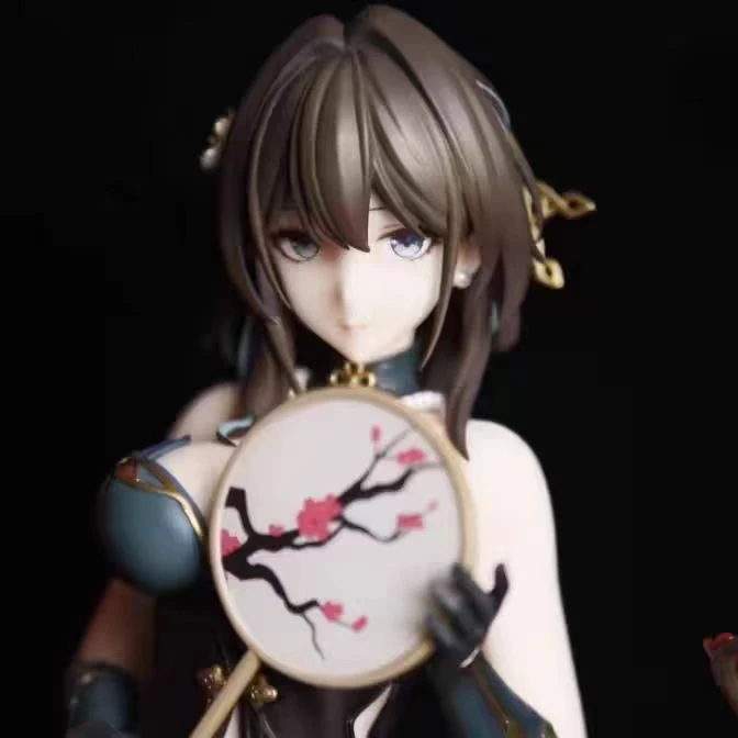 祖国版高颜值旗袍阮梅手办二次元崩美少女雕像摆件机箱模型