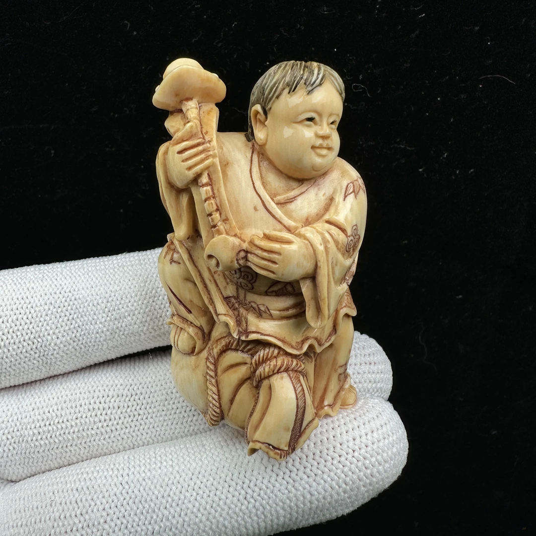X8046天然猛犸牙回流老牙摆件31X52X24mm支持鉴定 假一罚四
