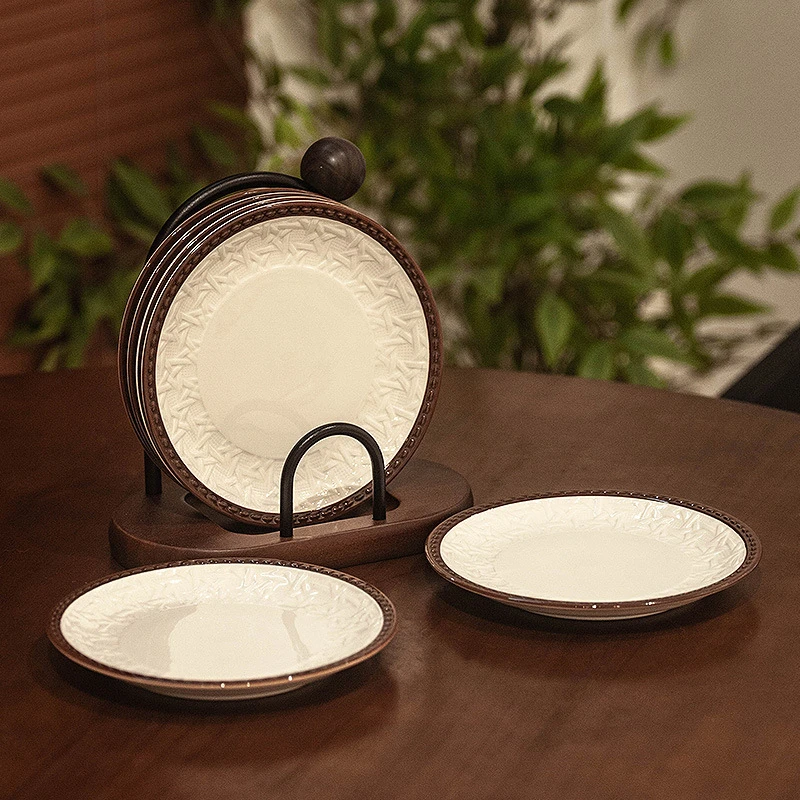 法式复古味碟酱油碟火锅调料碟蘸料碟家用陶瓷小菜碟吐骨头盘碟