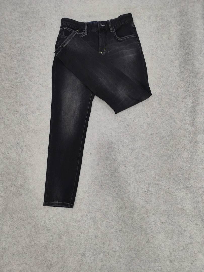 D05-10882-CAB春秋款（薄绒）复古做旧水洗宽松百搭休闲牛仔裤