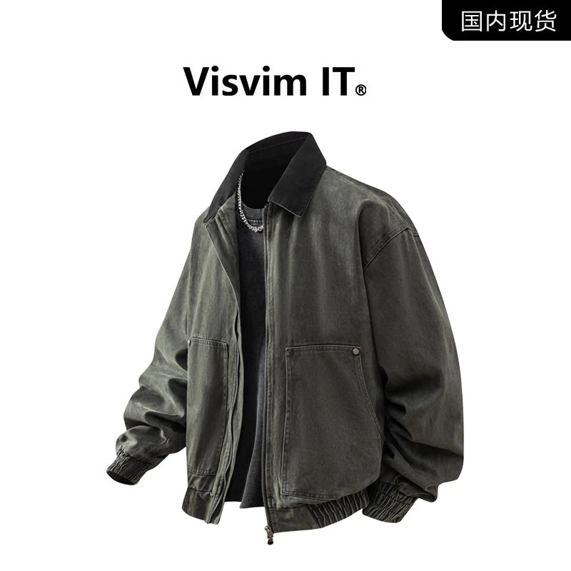VISVIM IT官方正品复古撞色翻领牛仔夹克男春秋季宽松休闲外套男