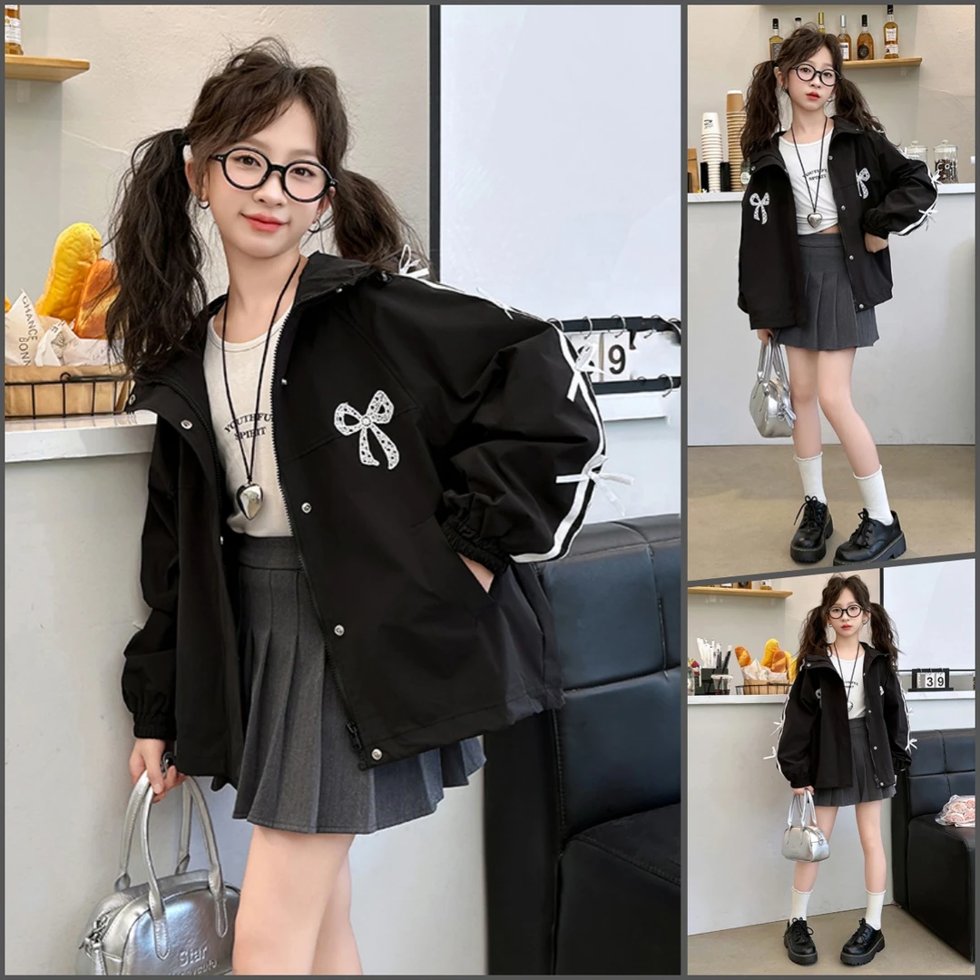 女童外套春秋装2025新款儿童洋气女大童韩版时髦洋气夹克棒球服潮