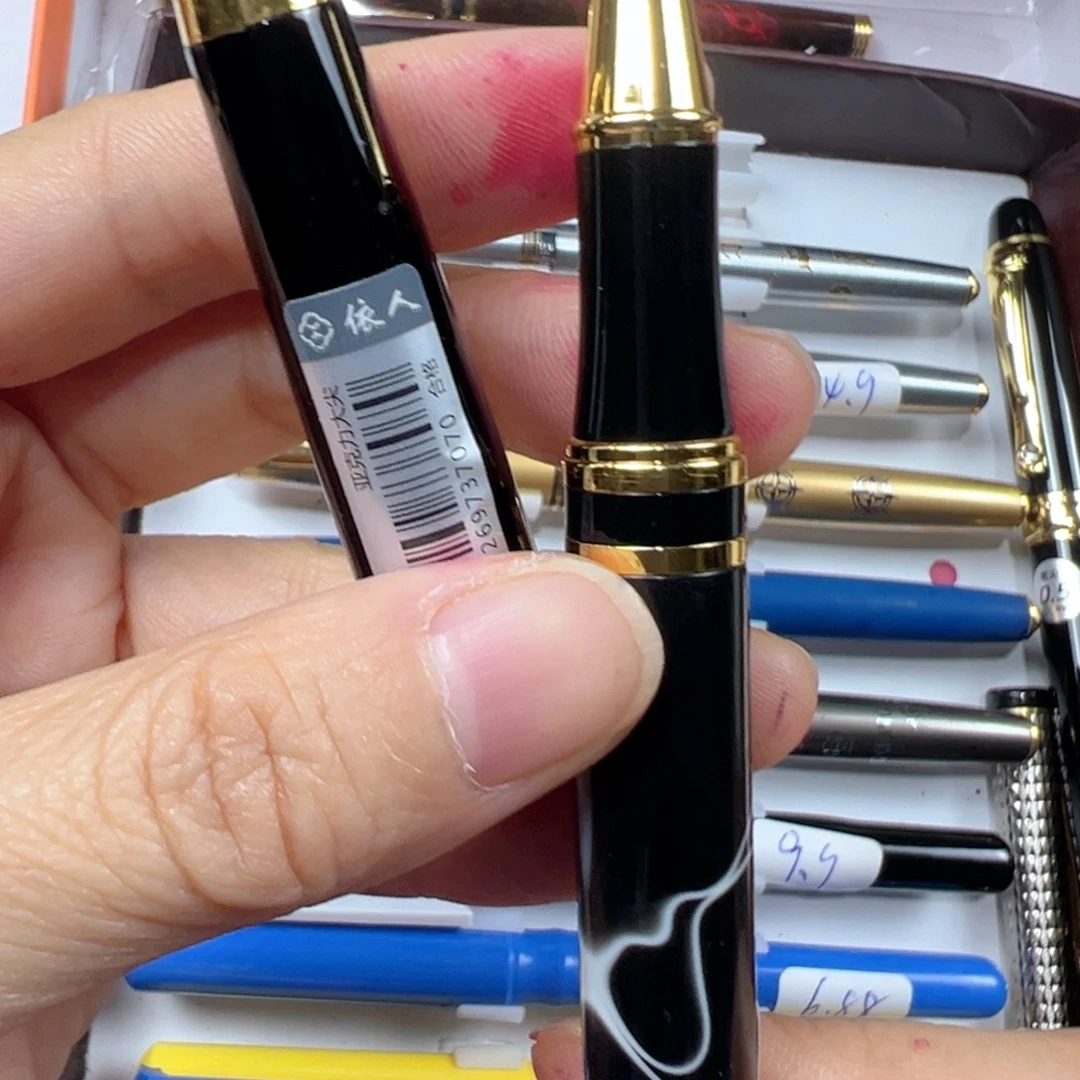 便携式依人876黑色暗尖亚克力笔杆