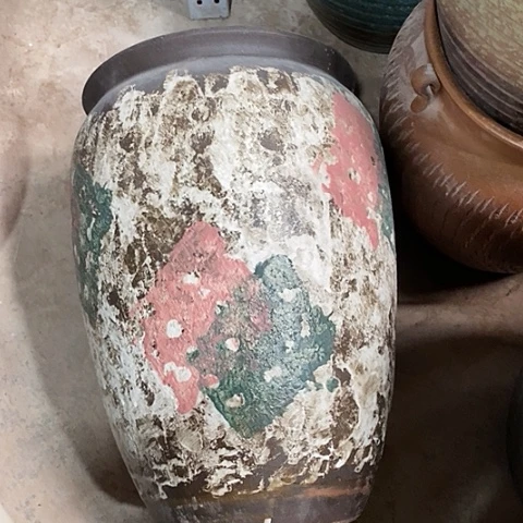 紫砂花盆口26高度41油画