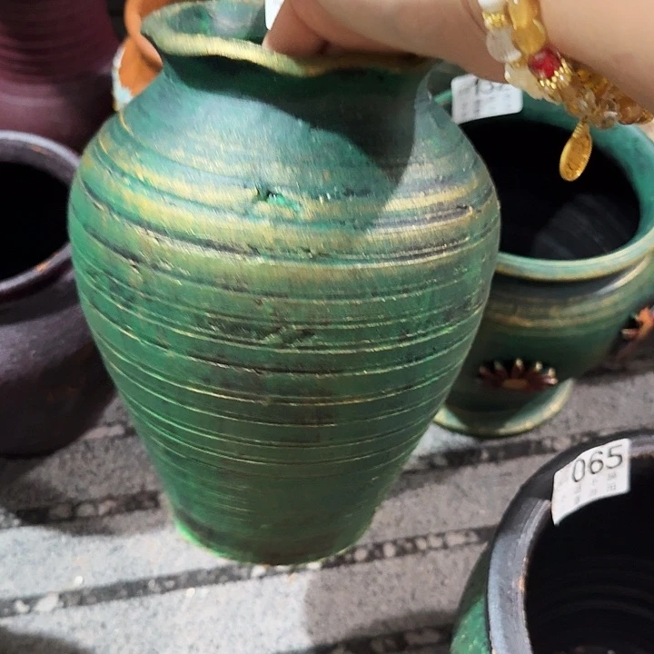 瑕疵金绿花边131高度24口径12