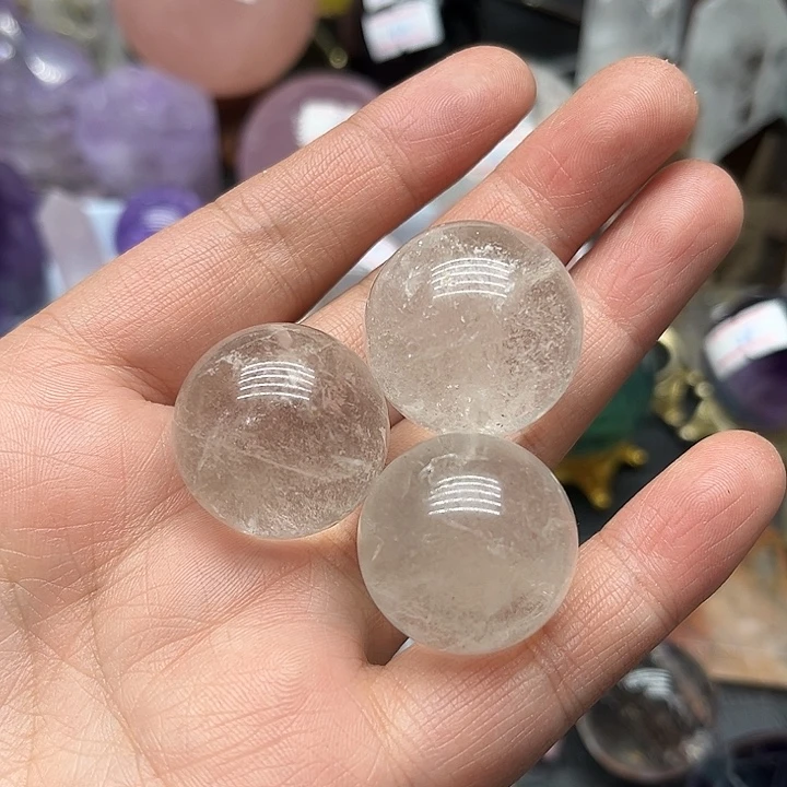 水晶未镶嵌珠宝半成品68克白水晶球