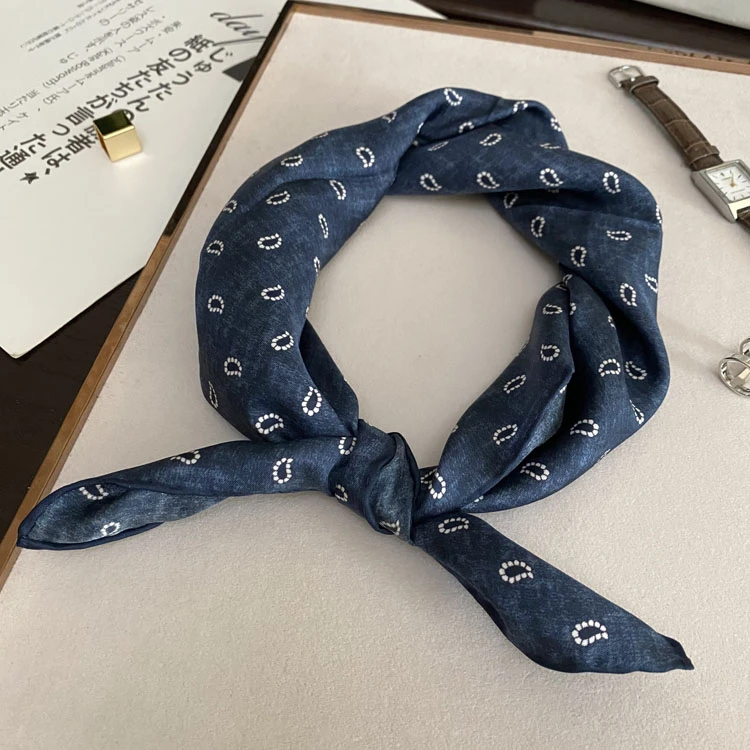 游丝江南日系斜纹真丝丝巾小方巾100%桑蚕丝多功能