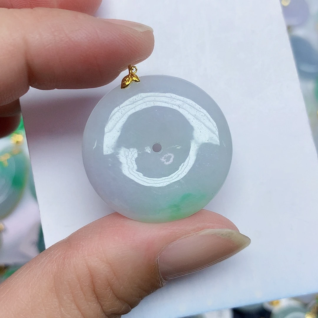 翡翠18K金镶嵌颈饰346788