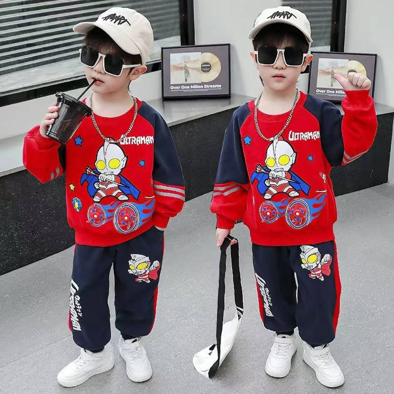 奥特曼卫衣卫裤套装2025新款男童休闲春秋装儿童装长袖长裤两件套