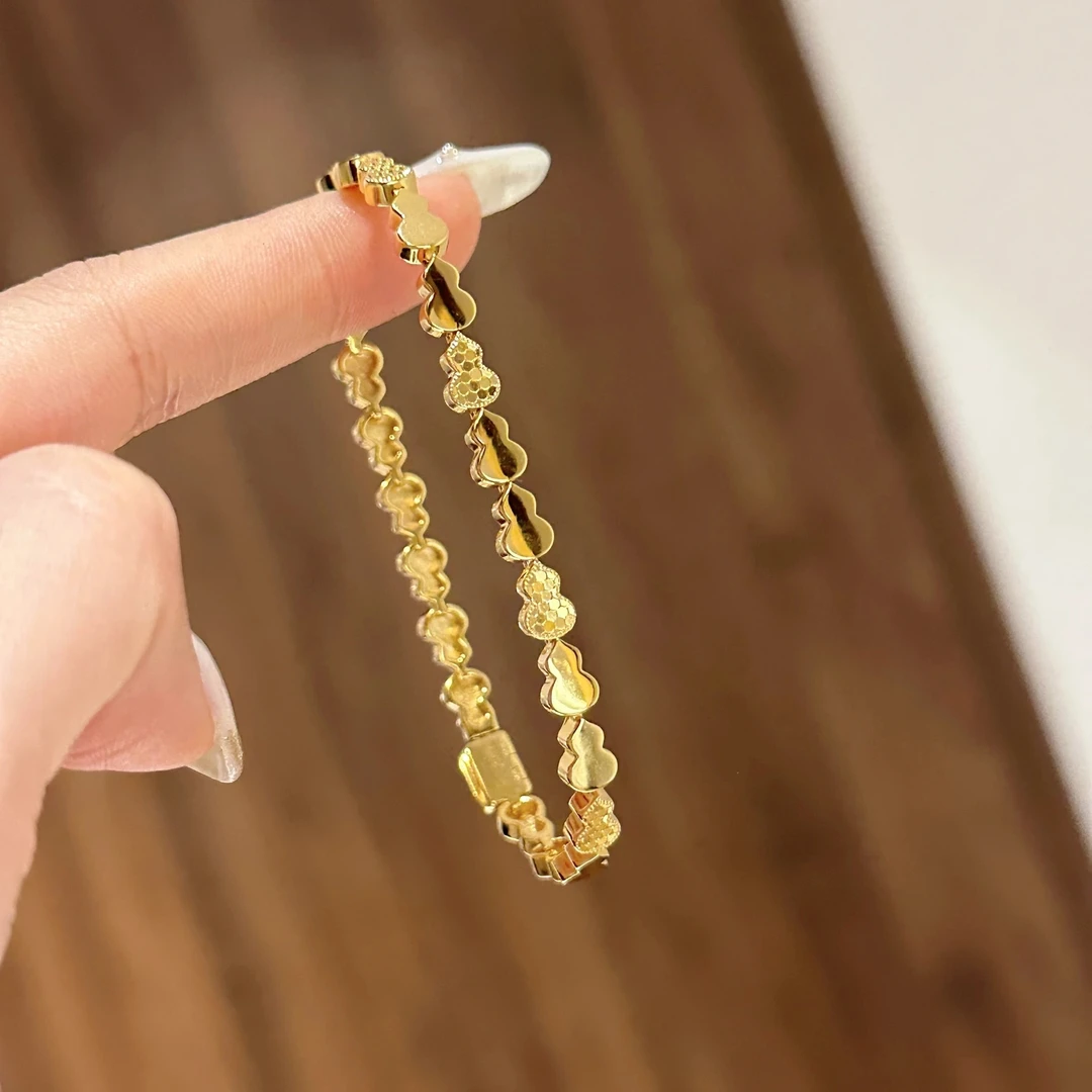 铜合金手链 不掉色碎冰冰葫芦手链轻奢小众手环女款ins氛围感配饰