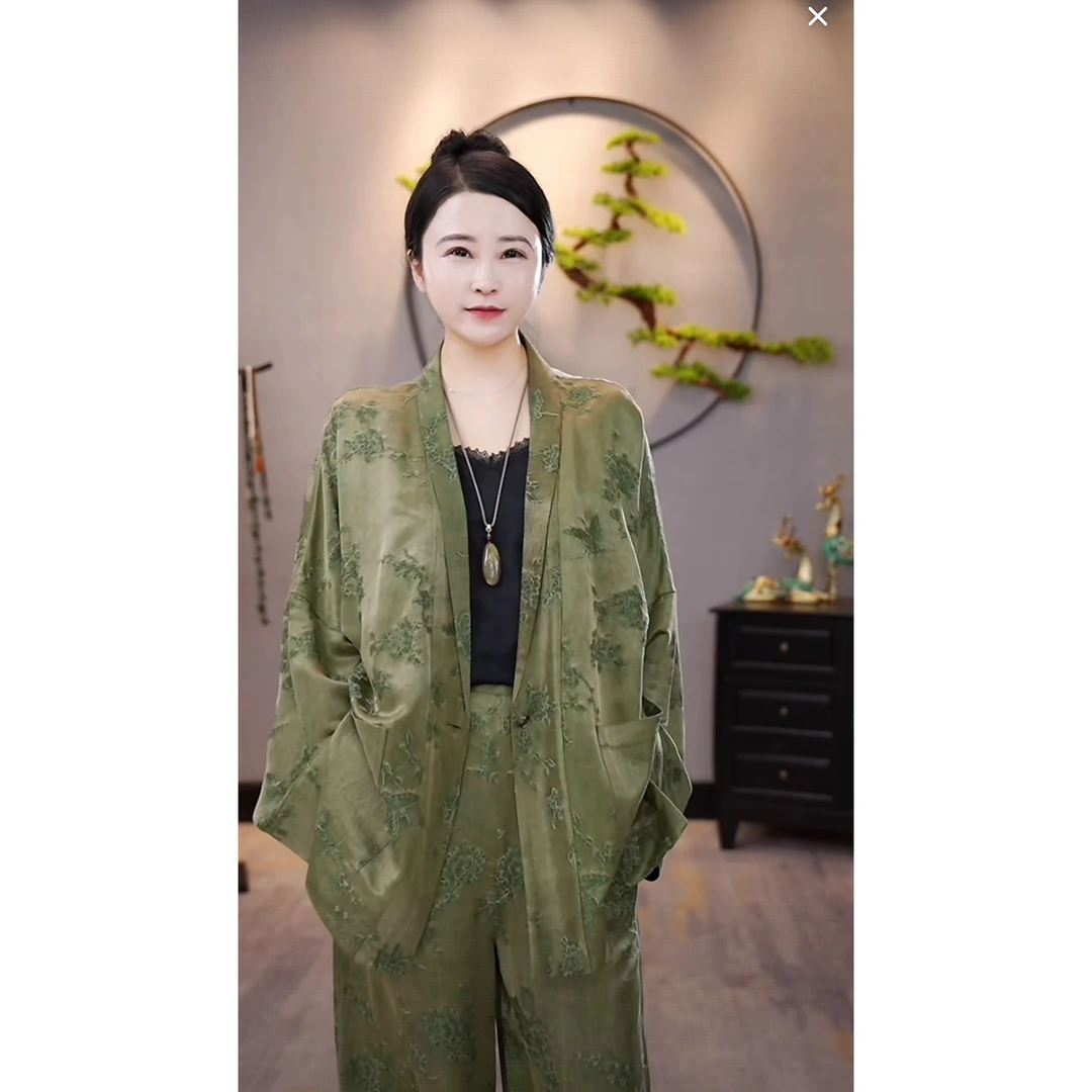【千奈莉 】蜡染双穿时尚洋气舒适百搭长袖西装外套YJ238