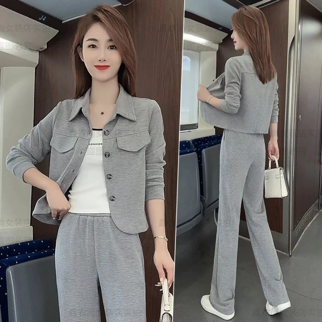 【3194人收藏】时尚休闲运动服套装女短外套2025春秋季新款洋气减龄