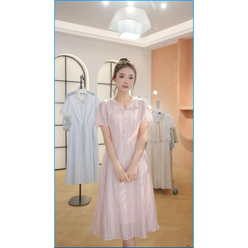 【送运费险】M1215 夏季新款两件套高档洋气新中式收腰显瘦连衣裙女