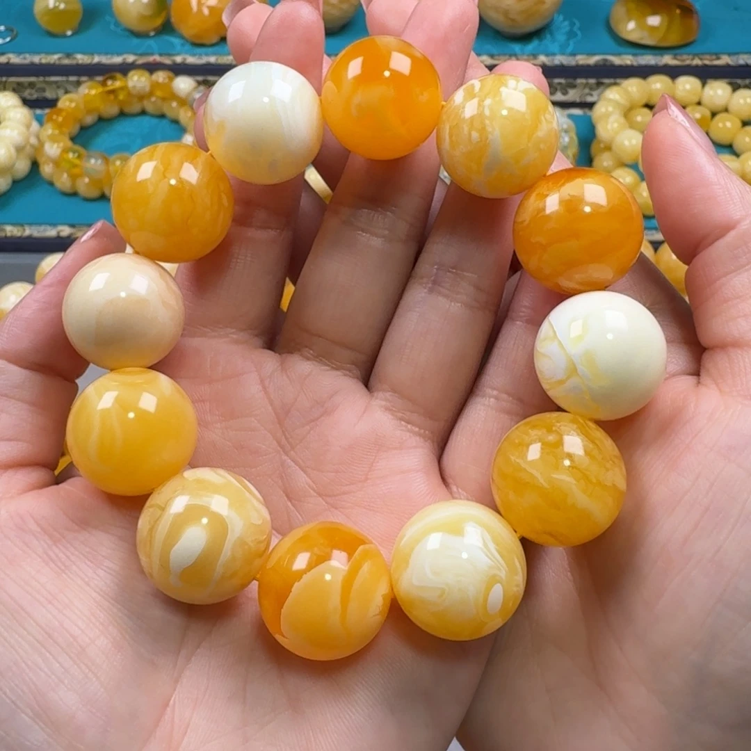 琥珀未镶嵌手链蜜蜡