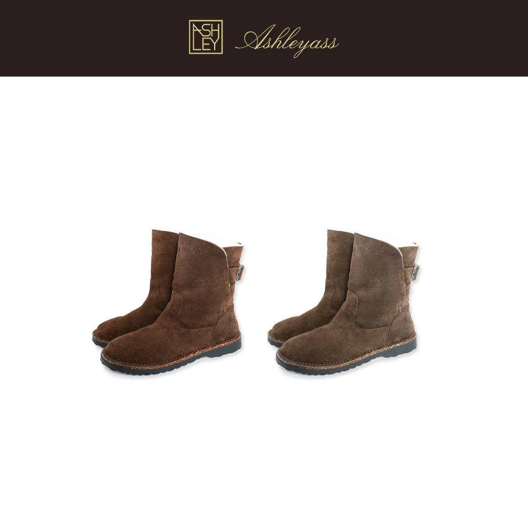 【ASHLEYASS】“小暖炉”纯手工磨砂高丝光牛反绒雪地靴LSP520259W