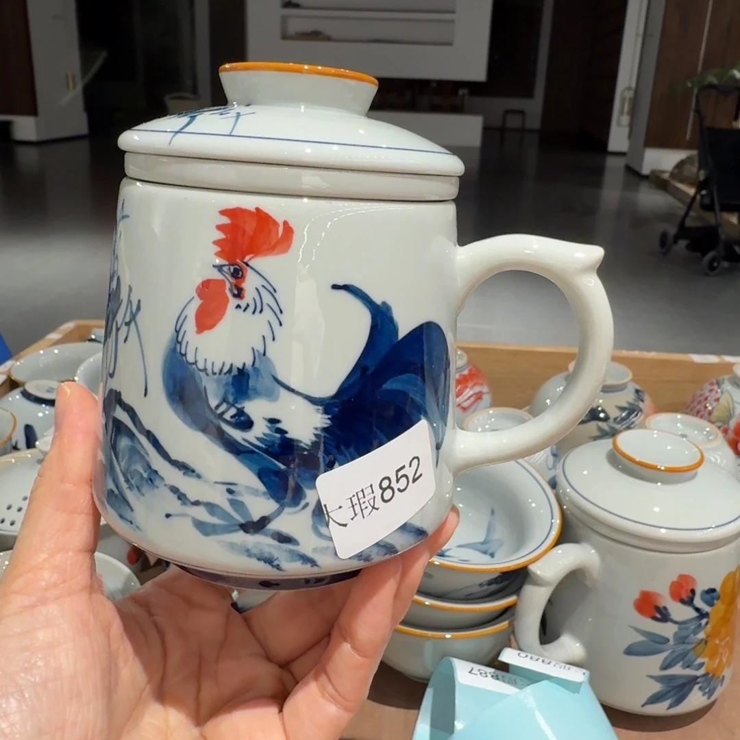 釉下手绘茶具微瑕