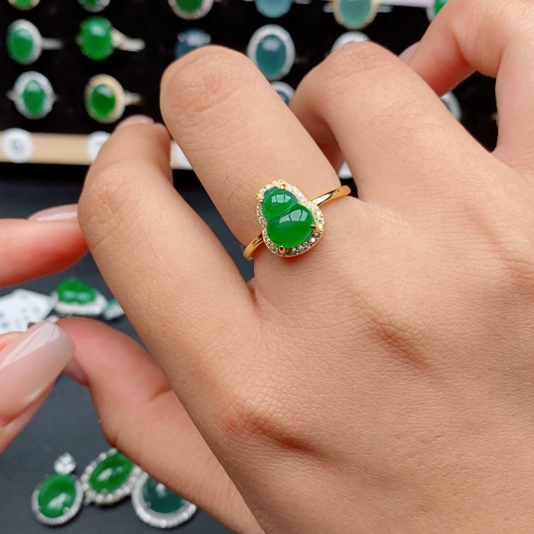 银S925镶嵌戒指翡翠