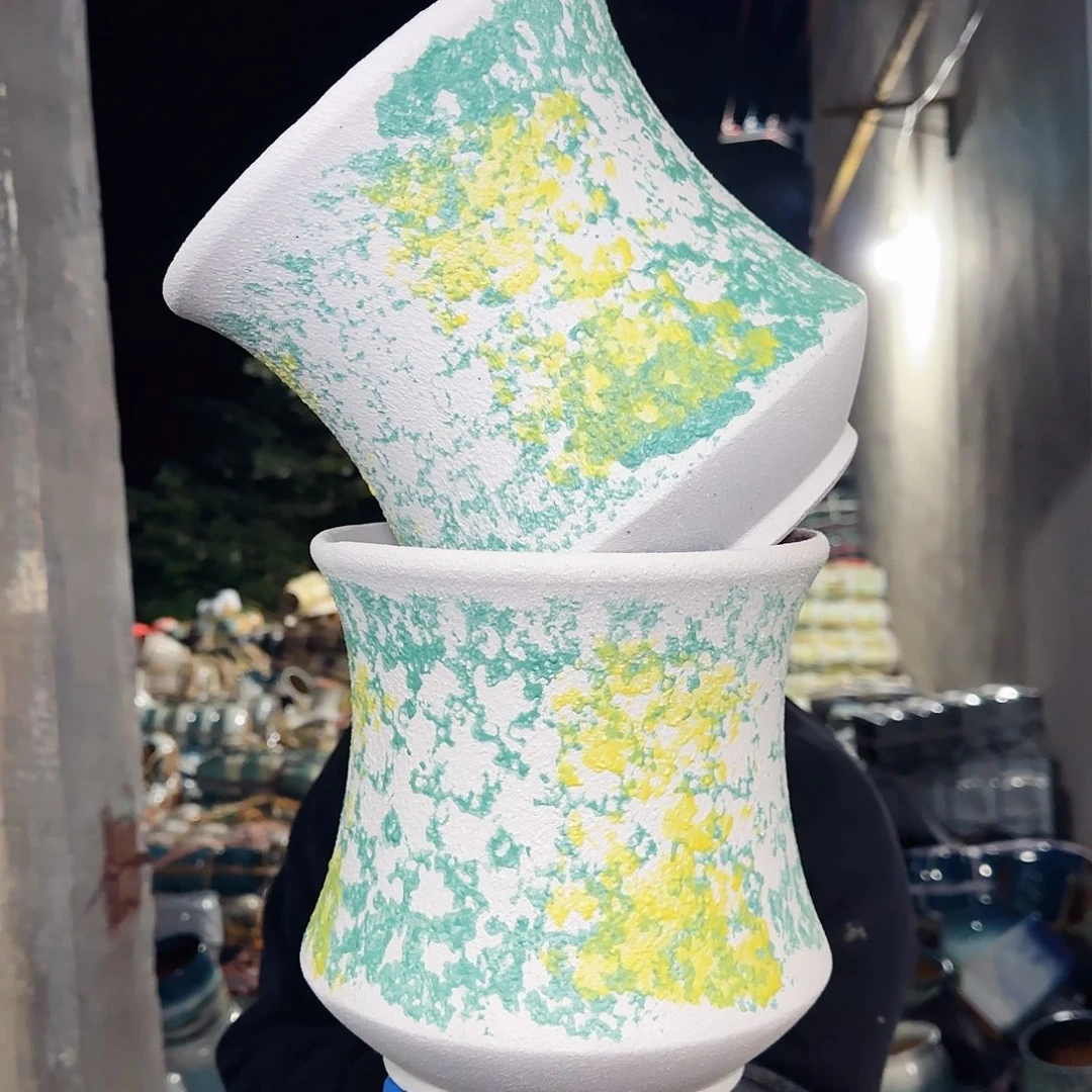 紫砂花盆高21口20