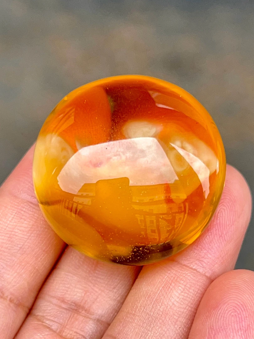 俄料蜜糖红金白圆饼